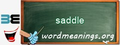 WordMeaning blackboard for saddle